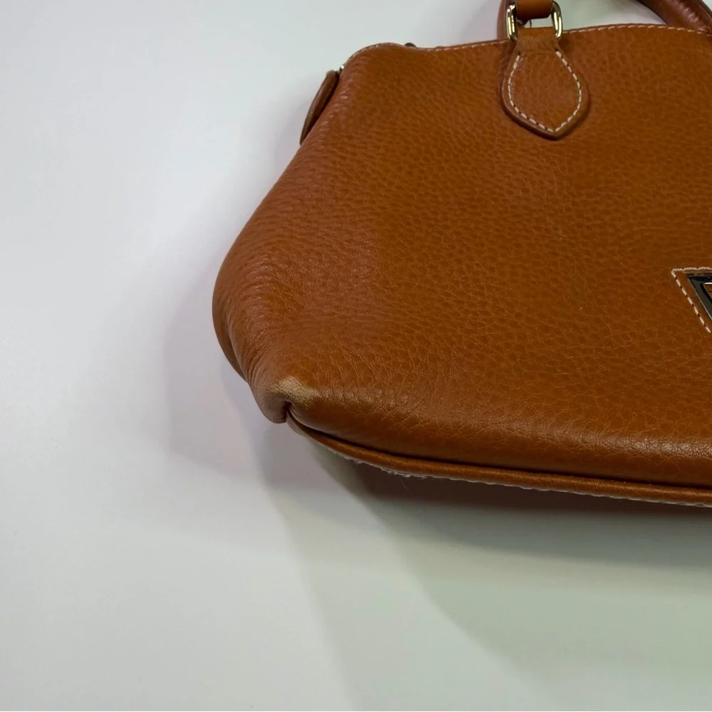 Dooney & Bourke Vintage Pebbled Tan Leather Handbag Y2K Preppy Quiet Luxury Zip - Picture 13 of 13